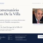 Cartaz do Conversatório com De la Villa – Prof. Dr. Luis Enrique de la Villa Gil, 1º de dezembro de 2026, online